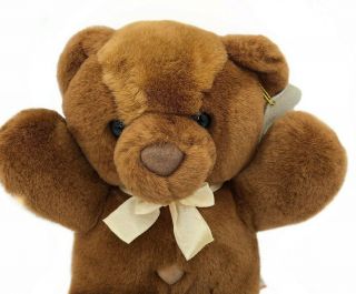 Vintage Dakin Soft Classics Brown Teddy Bear Heart Tummy Plush Stuffed Animal