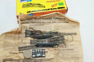 Vintage Atlas N Gauge Remote 2580 Train Track Switch,  Empty Extra Box
