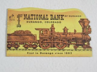 Vintage Coin Saver - 1st National Bank Of Durango - Durango,  Colorado; Steam Train