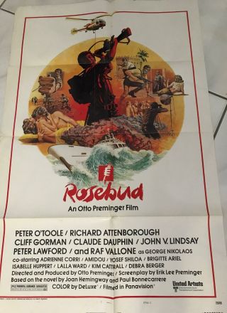 Vtg Rosebud Lithograph Art Movie Advertising Poster 41”x27”