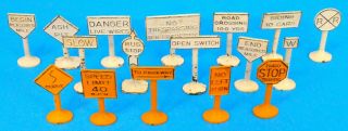 Fourteen Vintage S And O Gauge Model / Toy Train Die Cast Signs 2