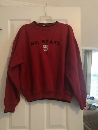 Vintage Nc State Sweatshirt Size L Red Ncsu