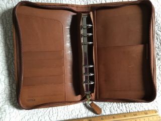 Vintage Coach Brown Leather Personal Planner Organizer Zipper