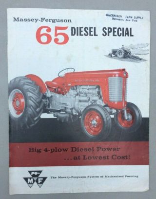 Vtg.  Massey Ferguson Mf 65 Diesel Tractor Special Sales Brochure 196/360/ - 75 - 1