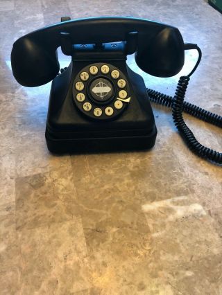 Crosley Cr62 Kettle Classic Desk Phone Black Push Button Vintage Rotary Look