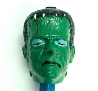 Vintage Frankenstein Head Vending Gumball Machine Pencil Topper 60s Toy
