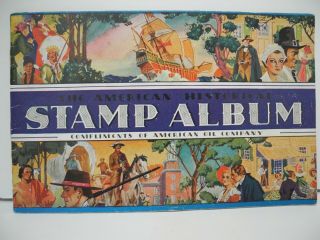 Vintage 1937 Amoco American Oil Company Poster Stamp Album With All Stamps