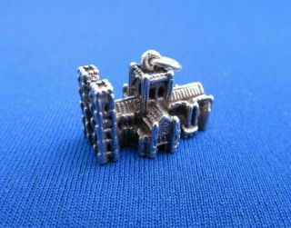 Vintage 925 Sterling Silver Charm Cathedral Church Building 3.  7 G