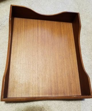 Vintage Hedberg Co.  Wood Letter Mail Paper Tray,  Dovetail,  Felt