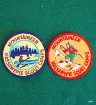 Vintage Boy Scout - Two Massawepie Scout Camps Patches - Mountaineer