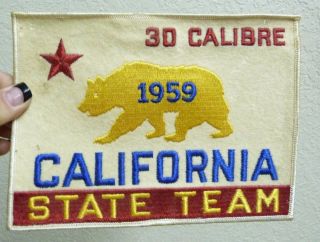 Vtg 1959 30 Calibre California State Team Shooting/ Gun Club Jacket Patch 7 "