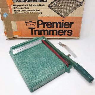 Vtg Premier Trimmers Photo Materials Co.  Guillotine Paper Cutter 8x8 Model 2 - 8