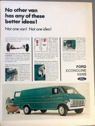 1969 Ford Econoline Van Vintage Advertisement Print Art Car Ad Poster Lg70