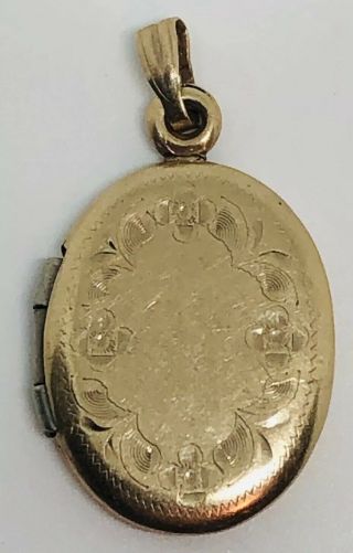 Vintage 14k Yellow Gold Filled Locket With Photo