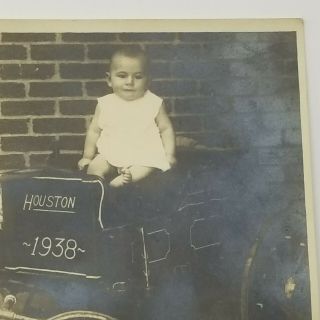 Vintage Old 1938 Photo Depression Era Baby in Wagon pulled by Ram Sheep 5 