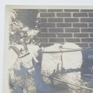 Vintage Old 1938 Photo Depression Era Baby in Wagon pulled by Ram Sheep 5 