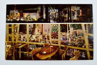 Vintage 50s 60s The Luau Bar & Restaurant Beverly Hills Ca California Postcard