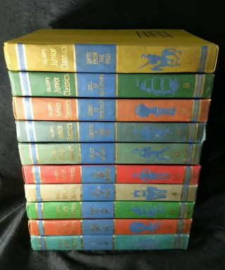 Colliers Junior Classics Young Folks Shelf Of Books 10 - Vol Set 1962 Complete Vtg