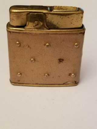 Vintage Prince Gardner Lighter,  Leather W/ Gold Color Beads,