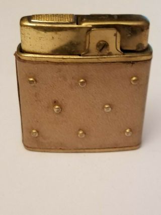 Vintage Prince Gardner Lighter,  Leather w/ Gold Color Beads, 2