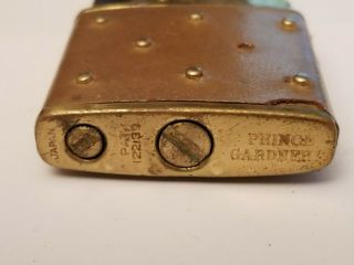 Vintage Prince Gardner Lighter,  Leather w/ Gold Color Beads, 3