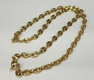 Vintage Rolled Gold Mariner Link Chain Necklace Fbm Amerik Germany 20 "