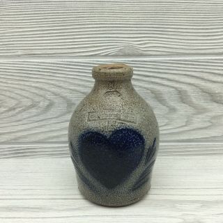 Vintage 1989 Rowe Pottery Salt Glaze Heart Jug 4.  75 "