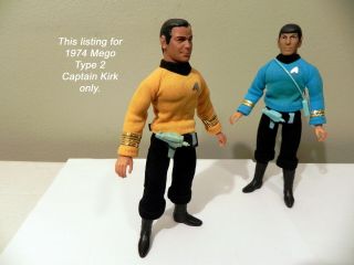 Vintage Star Trek Mego 1974 Captain Kirk Loose Type 2 Body T2 James T.  Kirk TOS 2
