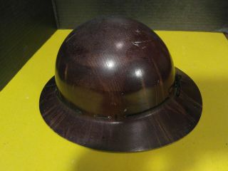 Vintage Brown MSA Skullgard Miners Safety Helmet Construction Hard Hat Sz 7 1/4 2