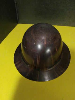 Vintage Brown MSA Skullgard Miners Safety Helmet Construction Hard Hat Sz 7 1/4 3