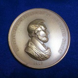 Vintage Us Abraham Lincoln Bronze Peace Medal Medallion 3 Inches.
