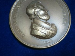 Vintage Us Abraham Lincoln Bronze Peace Medal Medallion 3 inches. 3