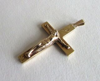 Choice Vintage 10k Gold Cross Crucifix Pendant - 1.  4 Grams - 1 3/8 " Long - Not Scrap