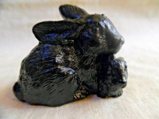 Vintage Rabbit Figurine Made Of Coal