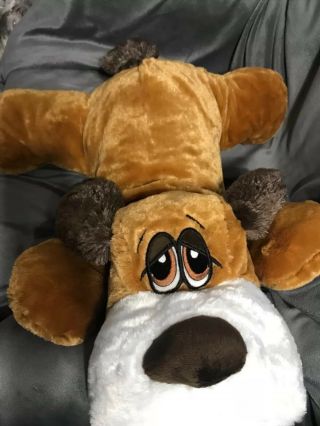 Dan Dee Large Dog Floppy Valentine Stuffed Plush Sewn Eyes Brown Pup Vintage