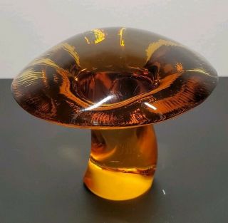 Vintage Viking Glass Amber Small Mushroom 2