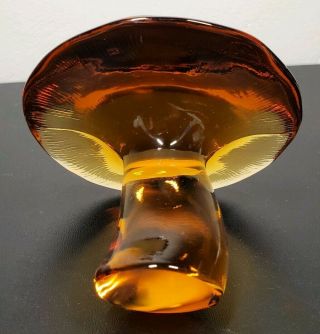 Vintage Viking Glass Amber Small Mushroom 3