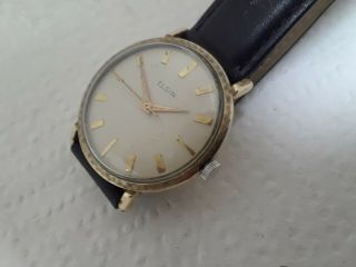 Vintage Wristwatch Elgin 17 J Cal 889 Swiss 10 K Gold Filled