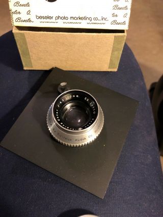 Vintage Kodak Enlarging Ektar f:4.  5 100mm ES 2893 On A Lensboard 8016 3