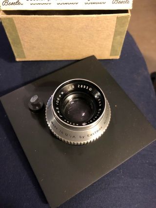 Vintage Kodak Enlarging Ektar f:4.  5 100mm ES 2893 On A Lensboard 8016 4