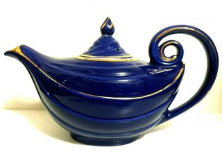 Vintage Hall China Co.  Aladdin Tea Pot Cobalt Blue Teapot 0676r 6 Cup S