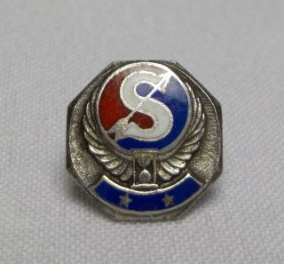 Vintage United Airlines Sterling Screwback Pin 2 Star Award Hat Lapel Pin