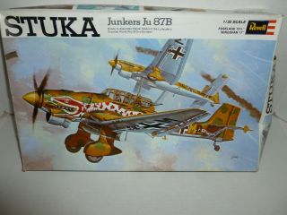 Vintage Revell Ju87b Just Box,  Decals,  Instructions,  And Some Parts