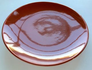 Vintage Eva Zeisel Town & Country Rust Dinner Plate Red Wing 10.  5 "
