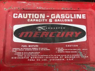 Vintage Mercury 6 Gallon Metal Outboard Boat Motor Gas Tank 7
