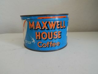 Vintage Maxwell House Coffee Tin Can Vibrant Color Advertising