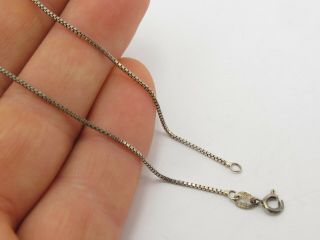 Vintage Hallmarked Sterling Silver 925 Box Chain Necklace