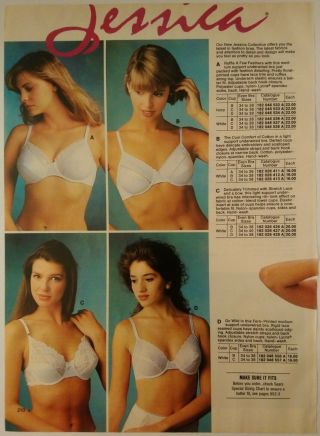 1990 Vintage PAPER PRINT AD Vogue bralette garter belt women lingerie underwear 2