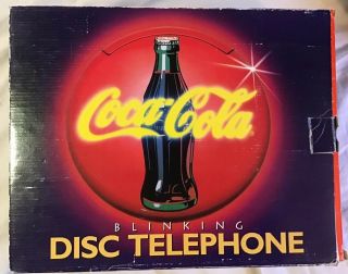 1995 Vintage Advertising Coca - Cola Blinking Disc Telephone Neon Coke Phone,  Coke