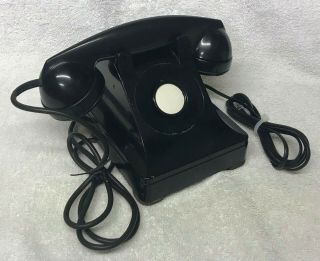 Rare Vintage 1940s Western Electric 302 10 - 46 F1 Handset Black Desktop Telephone